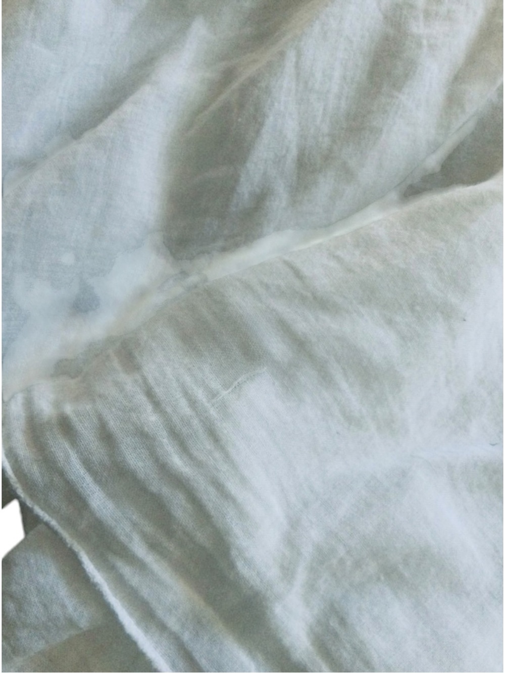 Made in Italy White Linen Blend Long Tunic Dress Layered Handkerchief Hem Boho L - Picture 4 of 6